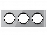 фото рамка onekeyelectro la garda на 3 поста горизонтальная, серая grigio cristallo 2e52301302